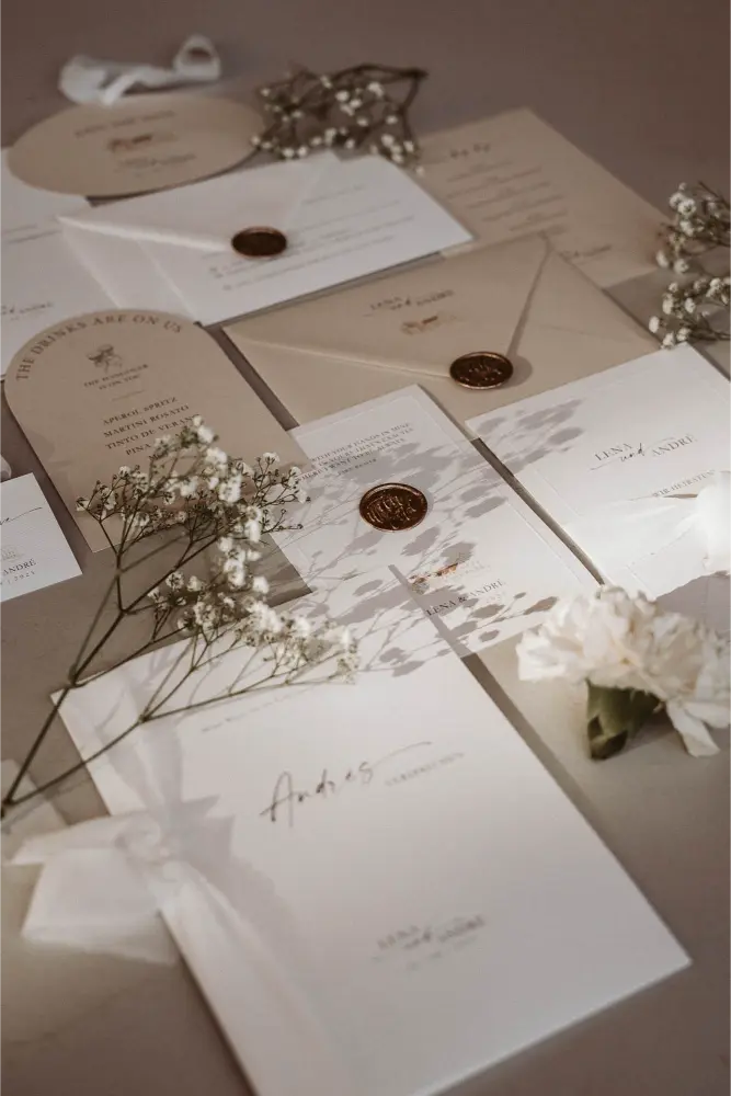 Gut Ostenwalde Hochzeit Einladungskarten seitlich