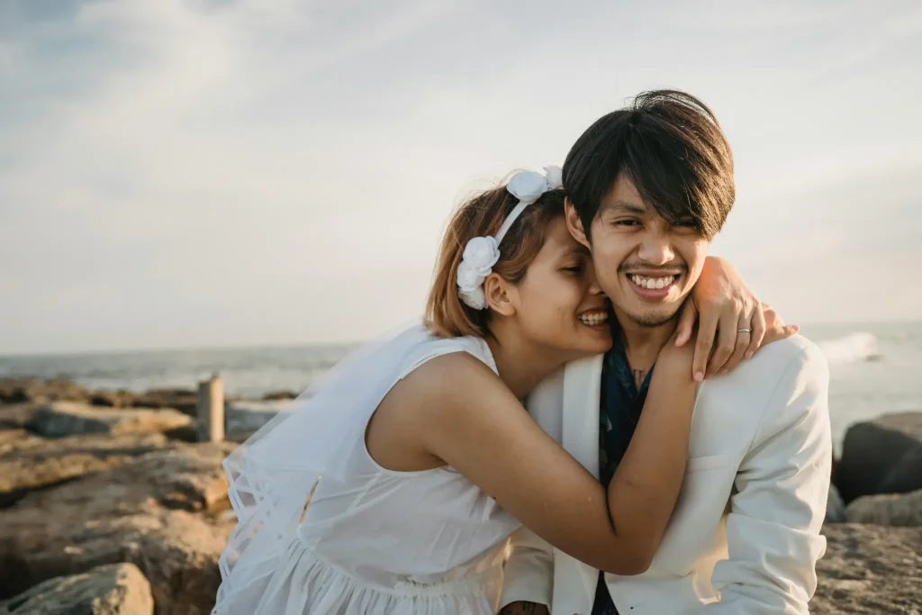 Hochzeitsfotograf Mallorca Lachen zusammen
